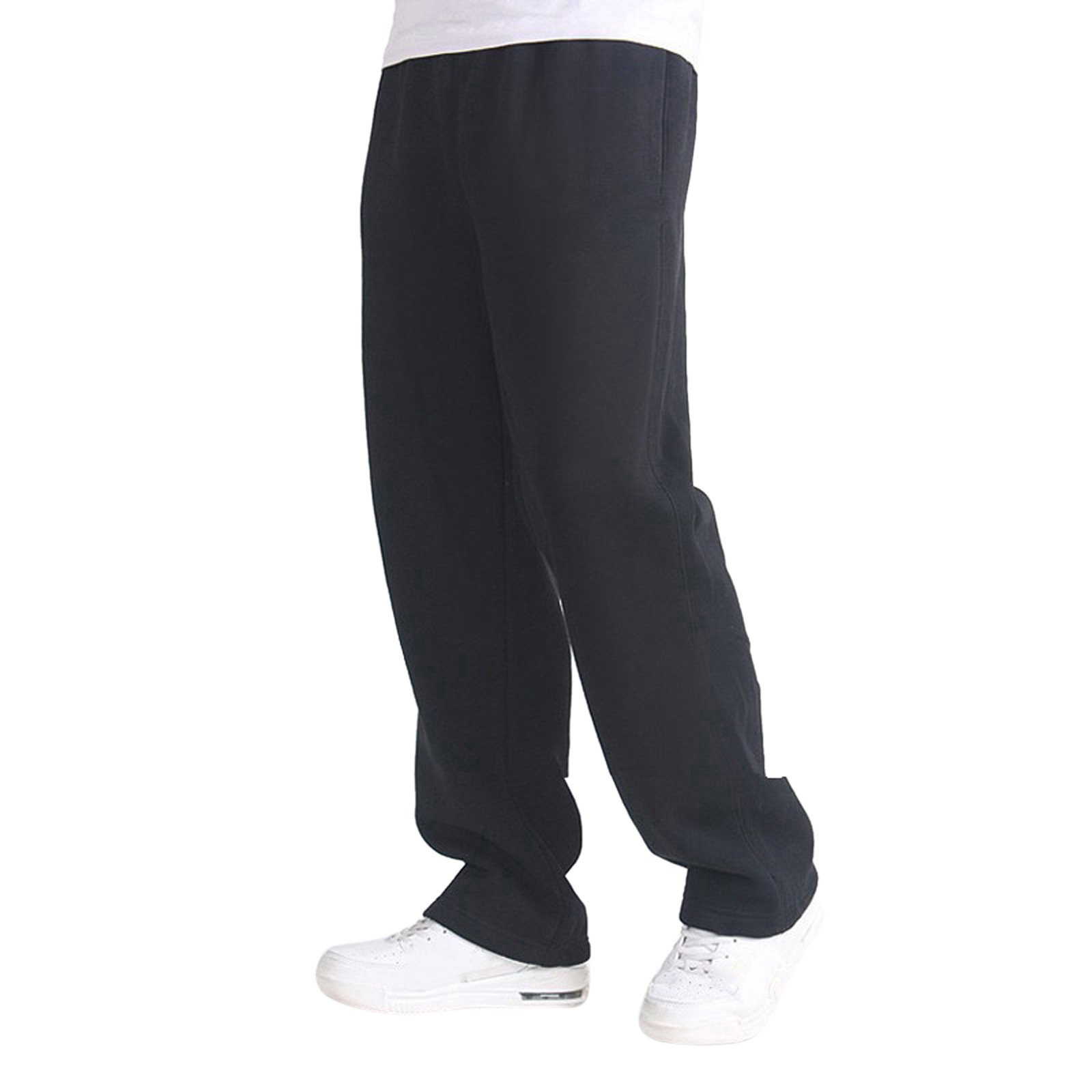 thumbnail image 4 of Pantalones rectos holgados informales para hombre - Pantalones cálidos con cintura elástica - Diseño liso otoño/invierno M-XXXL, 4 of 8